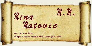 Mina Matović vizit kartica